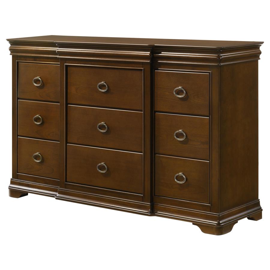 Garland 11-Drawer Bedroom Dresser Cabinet Brown Cherry
