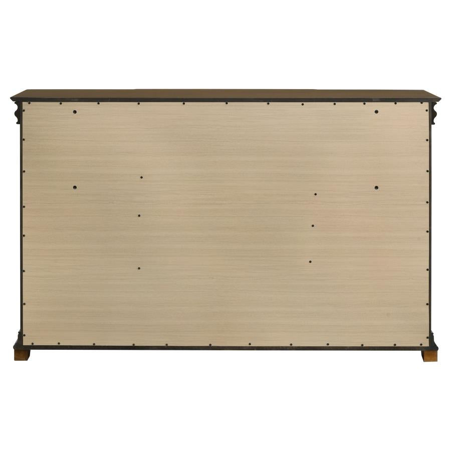 Garland 11-Drawer Bedroom Dresser Cabinet Brown Cherry