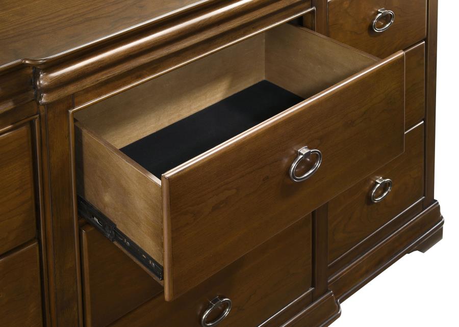 Garland 11-Drawer Bedroom Dresser Cabinet Brown Cherry