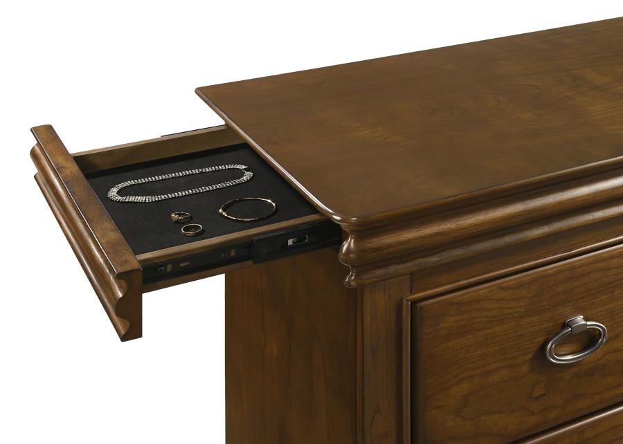 Garland 11-Drawer Bedroom Dresser Cabinet Brown Cherry