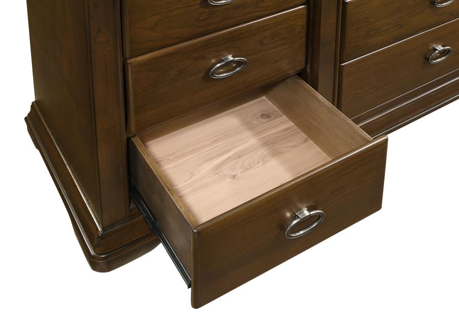 Garland 11-Drawer Bedroom Dresser Cabinet Brown Cherry