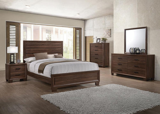 Brandon Transitional Medium Brown Queen Four-Piece Set - ATL FURNITURE