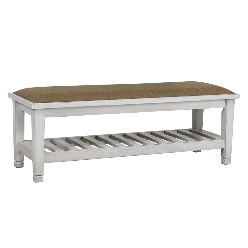 Franco Antique White Bench - ATL FURNITURE