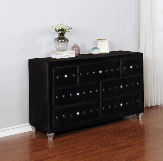 Deanna Contemporary Black and Metallic Dresser - ATL FURNITURE