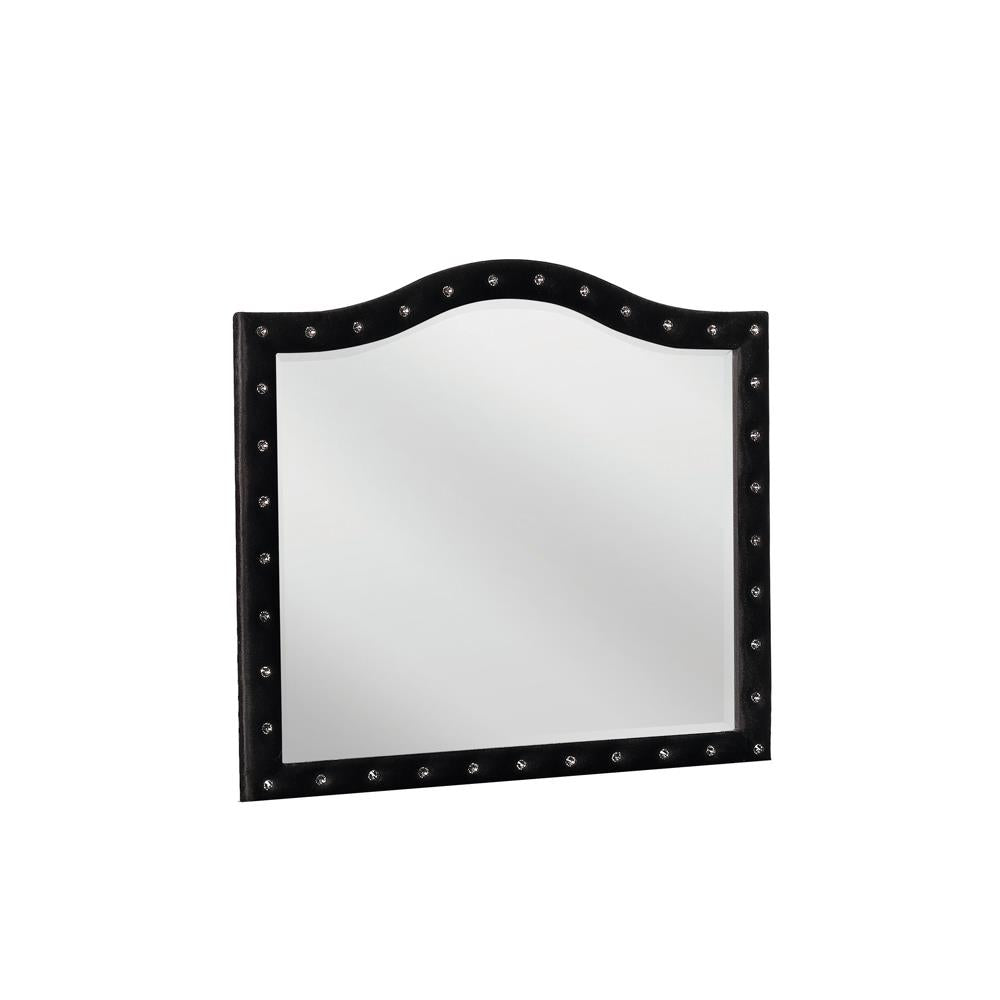 Deanna Contemporary Black and Metallic Mirror - ATL FURNITURE