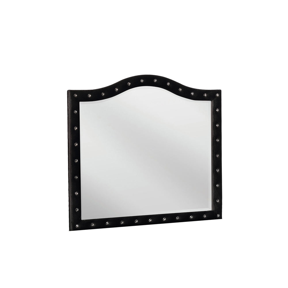 Deanna Upholstered Dresser Mirror Black