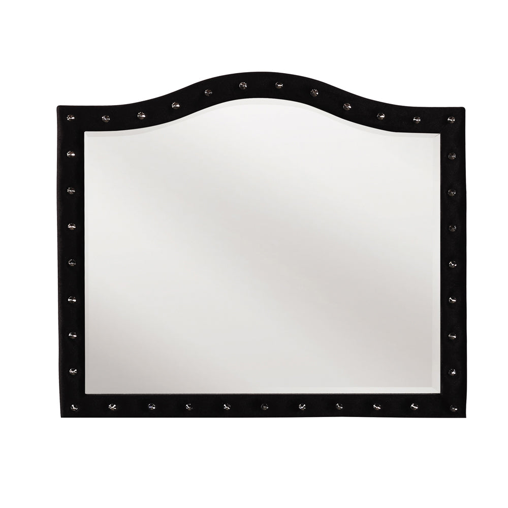 Deanna Upholstered Dresser Mirror Black