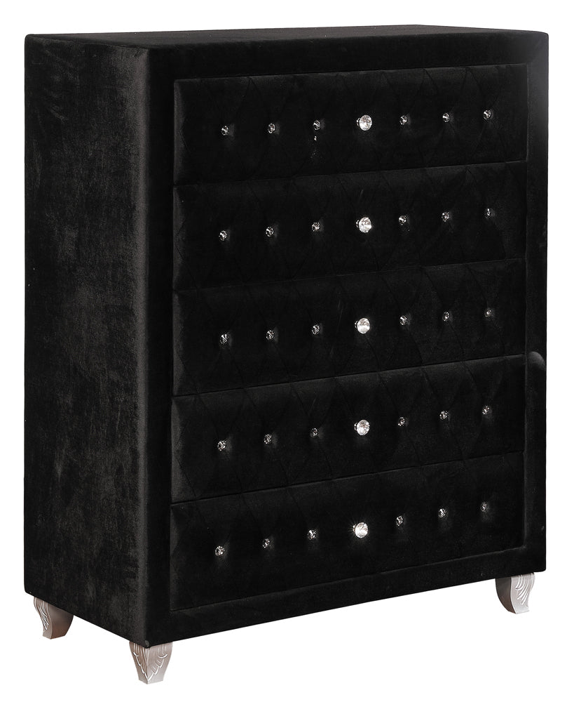 Deanna 5-drawer Bedroom Chest Black