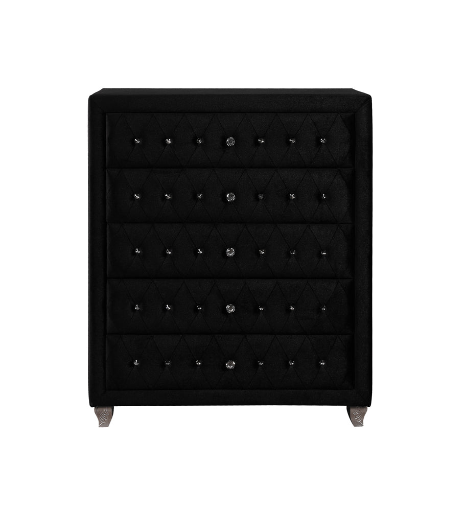 Deanna 5-drawer Bedroom Chest Black