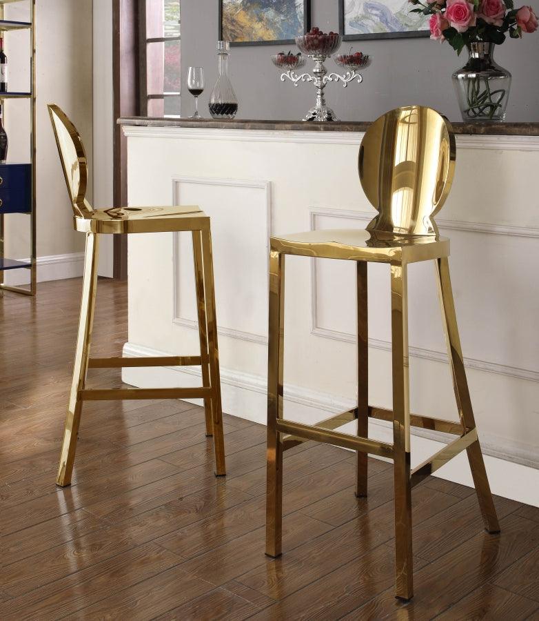 Meridian Furniture - Maddox Bar Stool In Gold - 706 - ATL FURNITURE