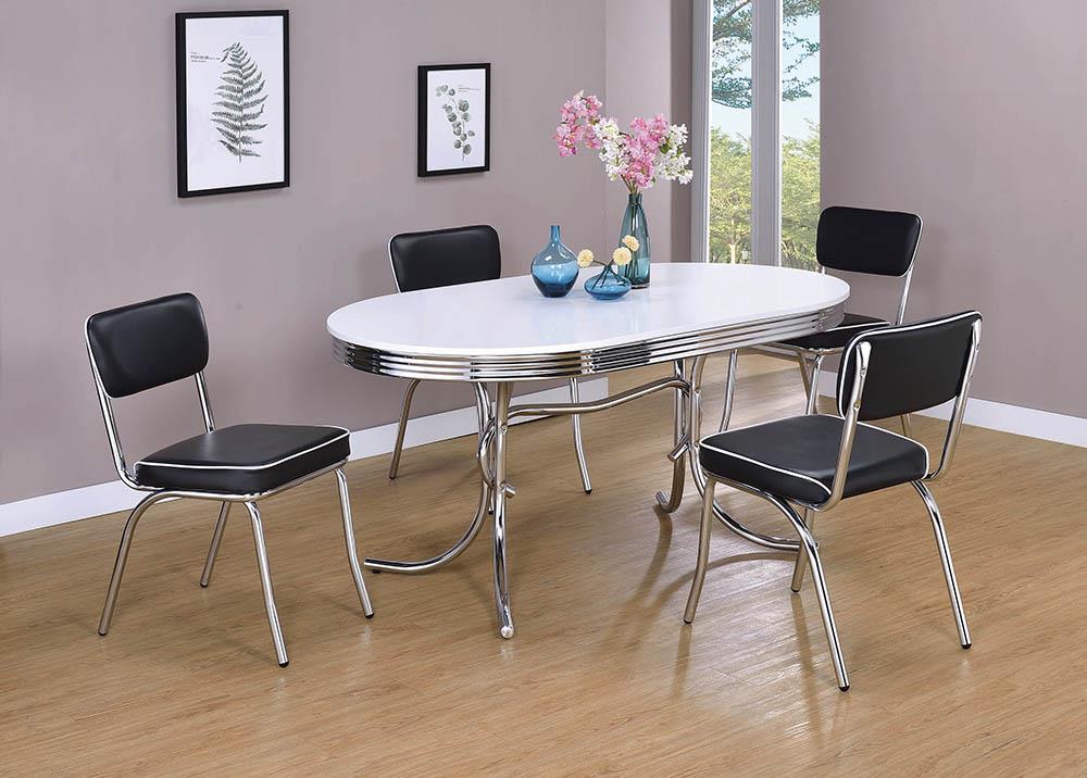 Retro Collection Chrome Dining Chair - ATL FURNITURE