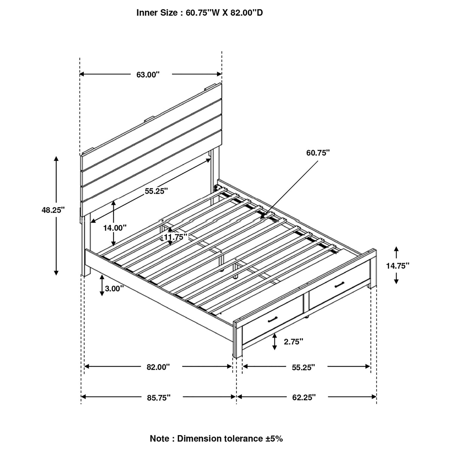 Brantford Queen Storage Bed Barrel Oak
