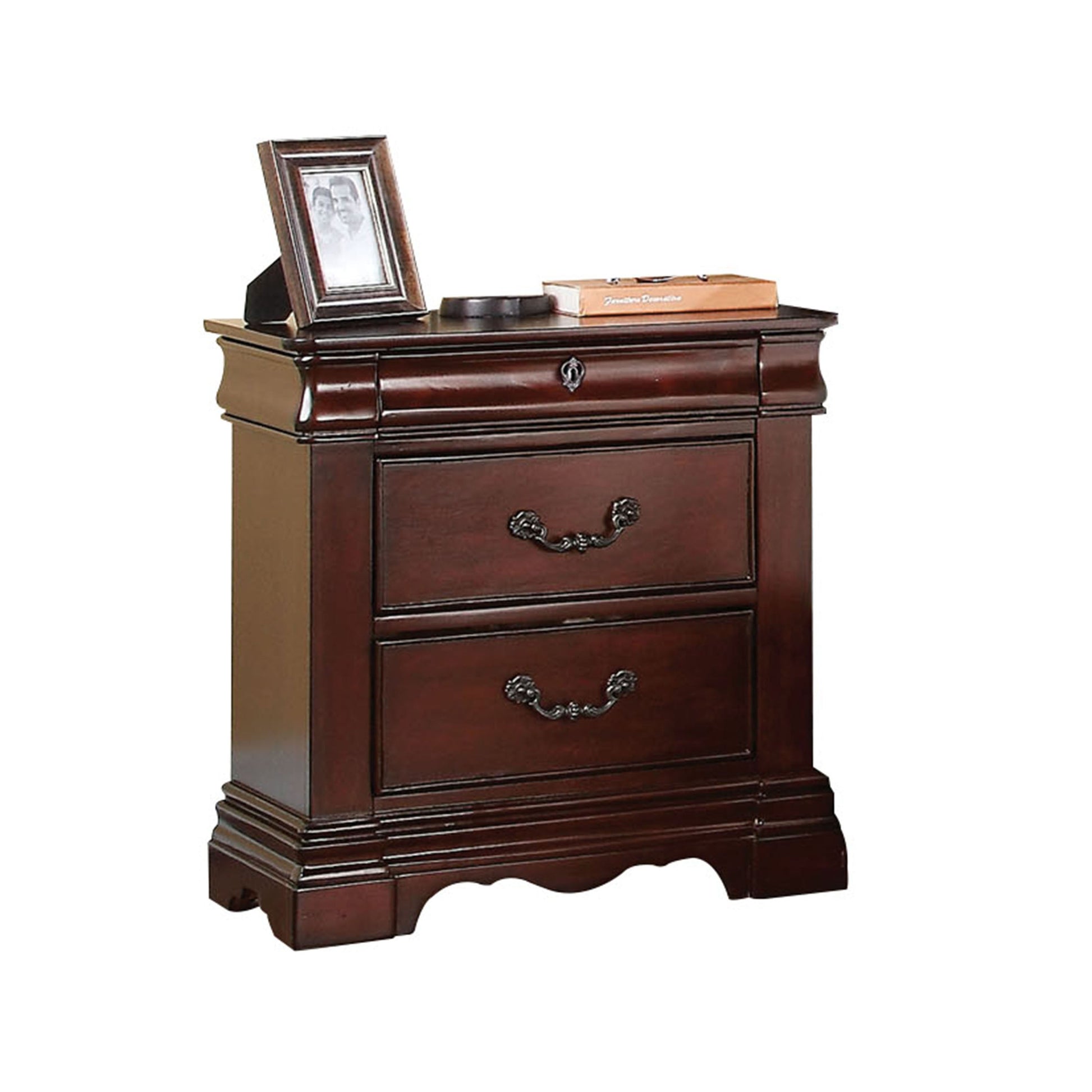 Estrella Dark Cherry Nightstand - ATL FURNITURE