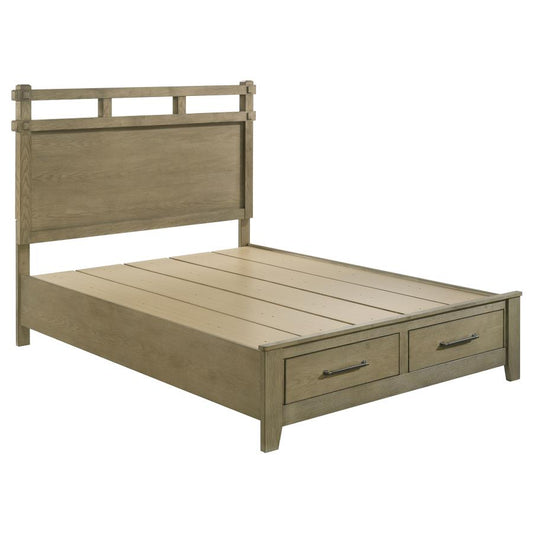 Hazlewood 59-Inch Queen Panel Storage Bed Vineyard Oak