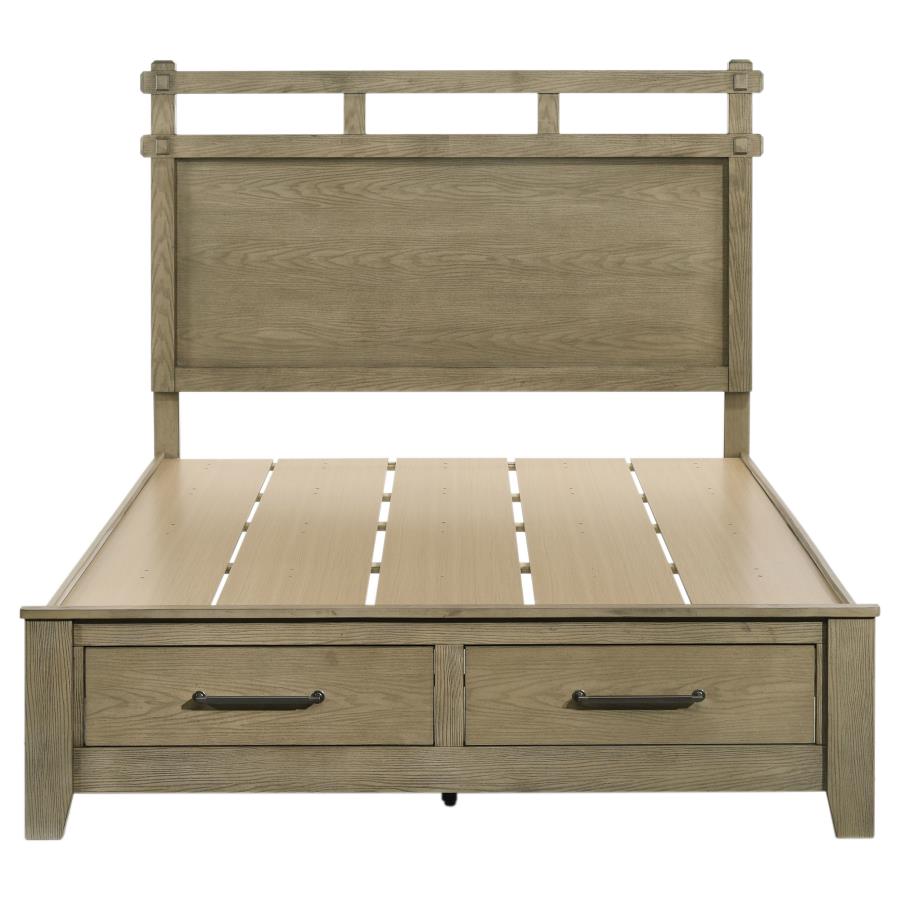 Hazlewood 59-Inch Queen Panel Storage Bed Vineyard Oak