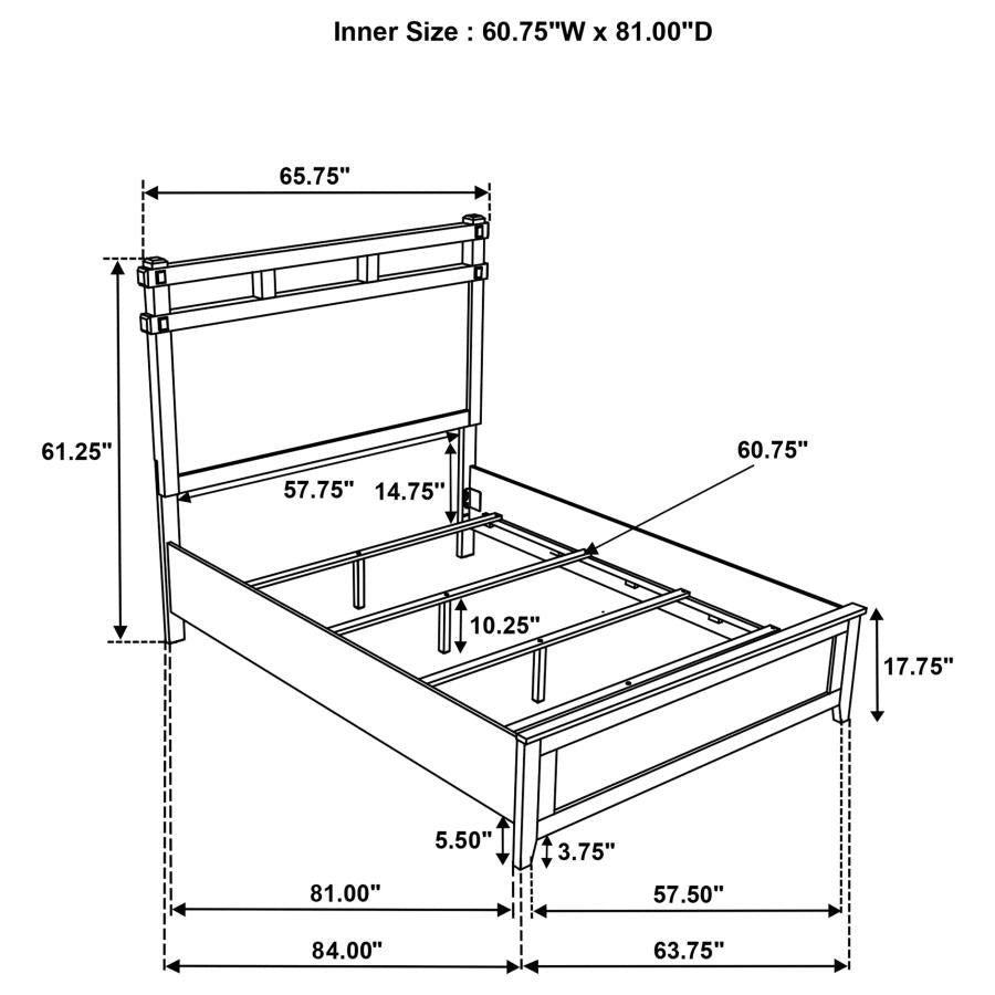 Hazlewood 61-Inch Queen Panel Bed Vineyard Oak