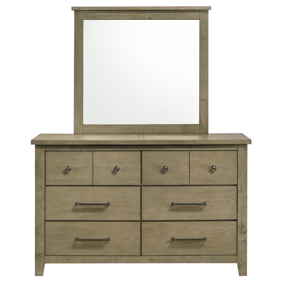 Hazlewood 6-Drawer Bedroom Dresser With Mirror Vineyard Oak