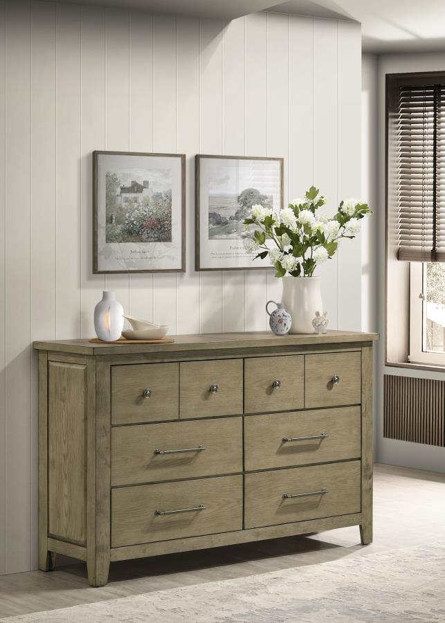 Hazlewood 6-Drawer Bedroom Dresser Cabinet Vineyard Oak