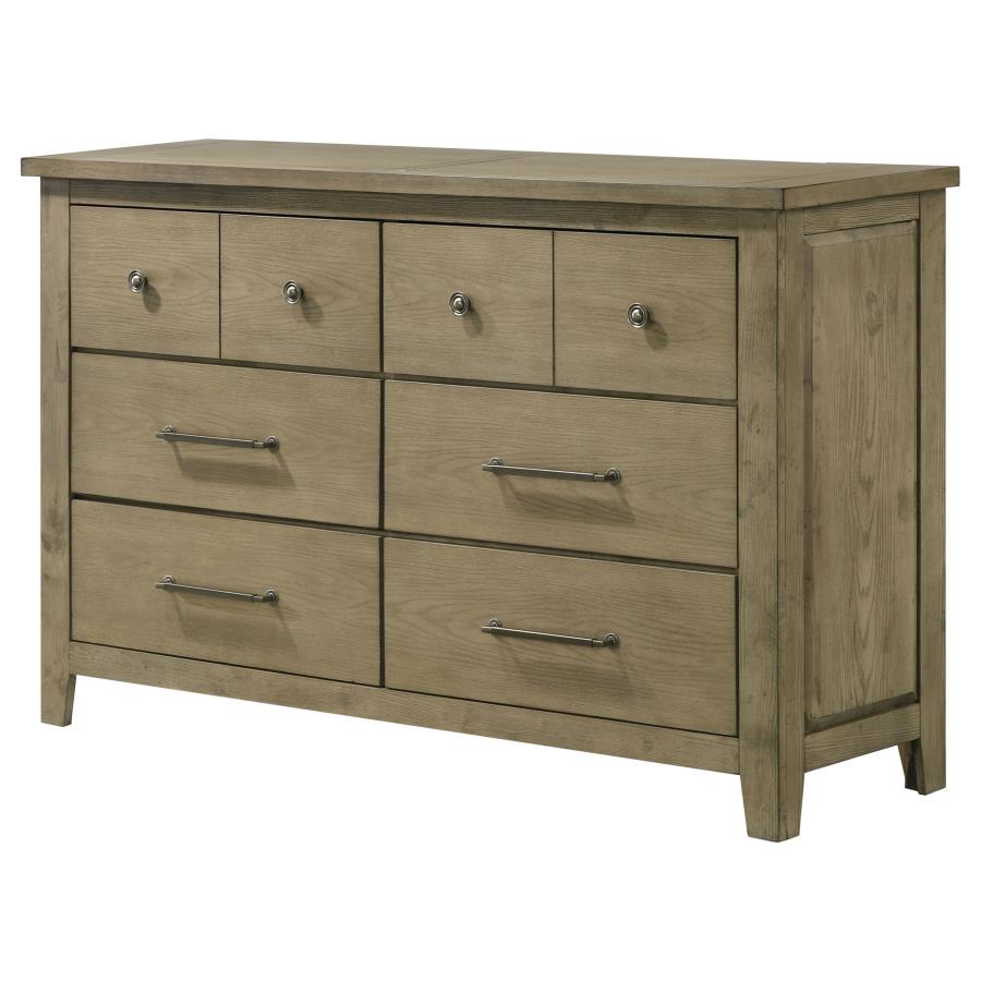 Hazlewood 6-Drawer Bedroom Dresser Cabinet Vineyard Oak