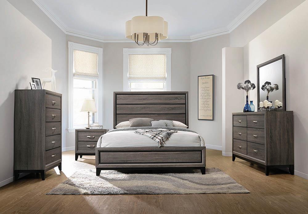 Rustic Grey Oak Eastern King Bed - ATL FURNITURE