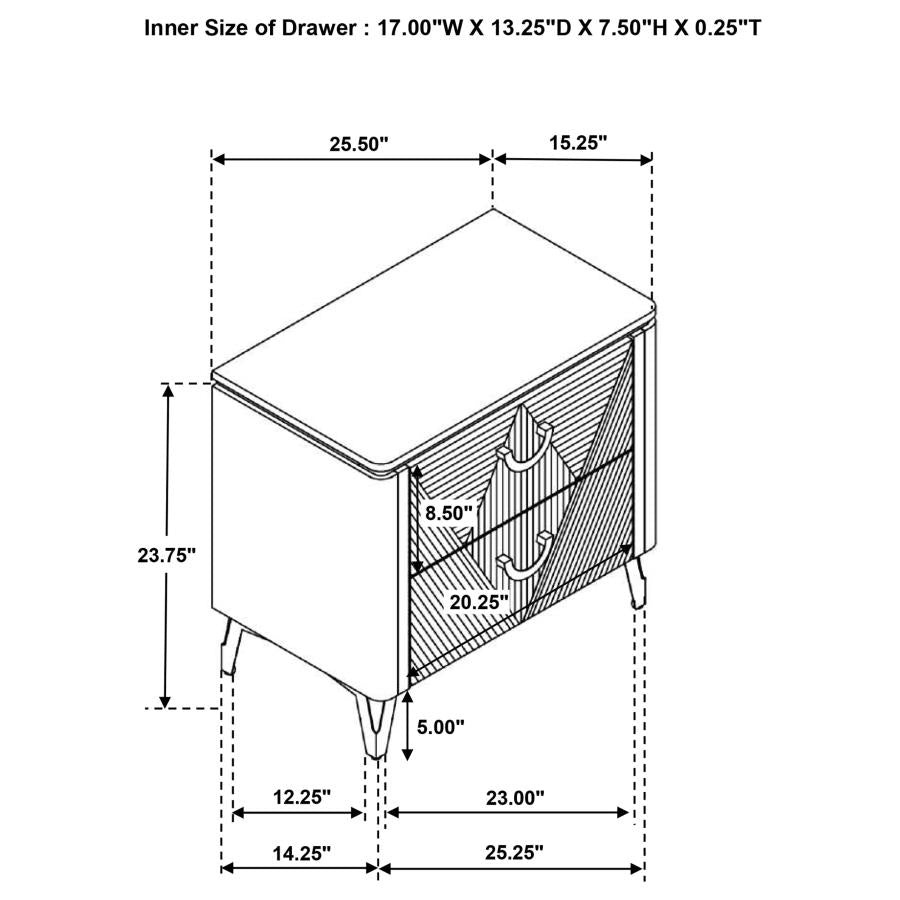Cassia 5-Piece Eastern King Led Bedroom Set White High Gloss