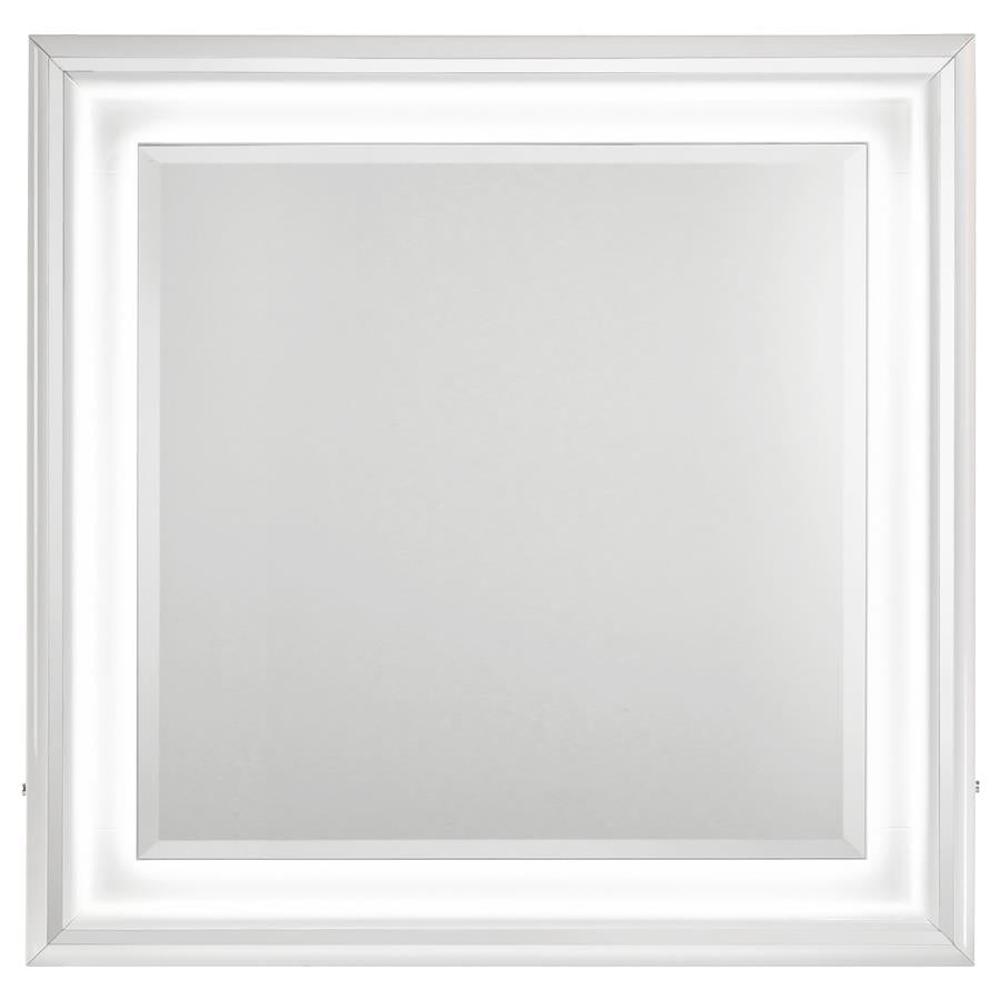 Cassia 5-Piece Queen Led Bedroom Set White High Gloss