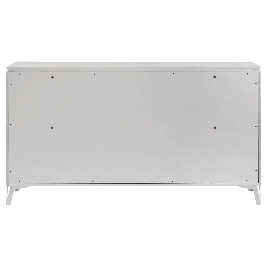 Cassia 6-Drawer Bedroom Dresser Cabinet White High Gloss