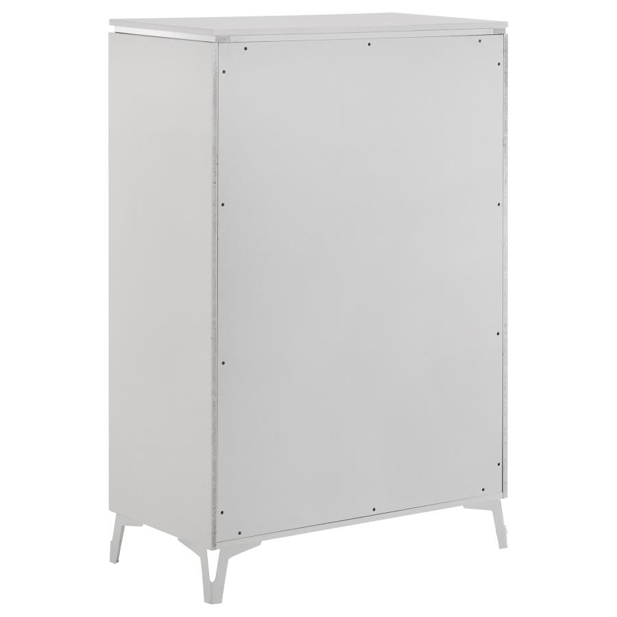 Cassia 5-Drawer Bedroom Chest Of Drawers White High Gloss