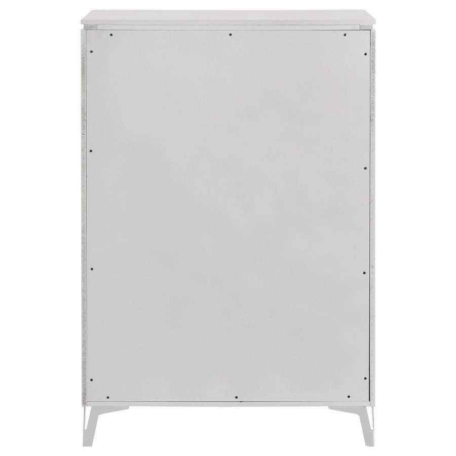 Cassia 5-Drawer Bedroom Chest Of Drawers White High Gloss