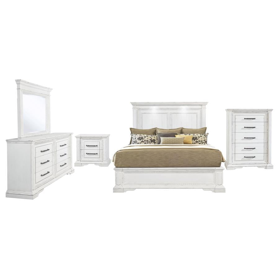 Mckinney 5-Piece Eastern King Bedroom Set Vintage White