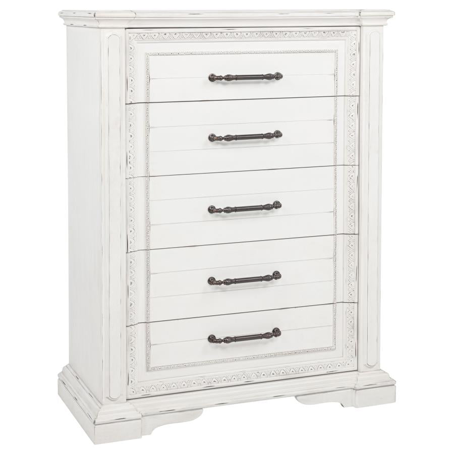 Mckinney 5-Piece Eastern King Bedroom Set Vintage White