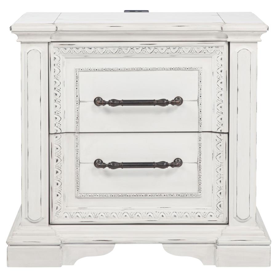 Mckinney 2-Drawer Nightstand With Dual Usb Vintage White