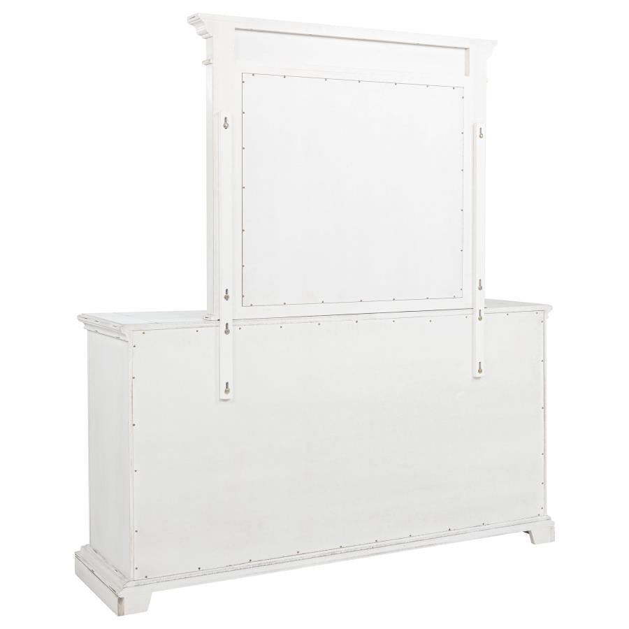 Mckinney 6-Drawer Bedroom Dresser With Mirror Vintage White