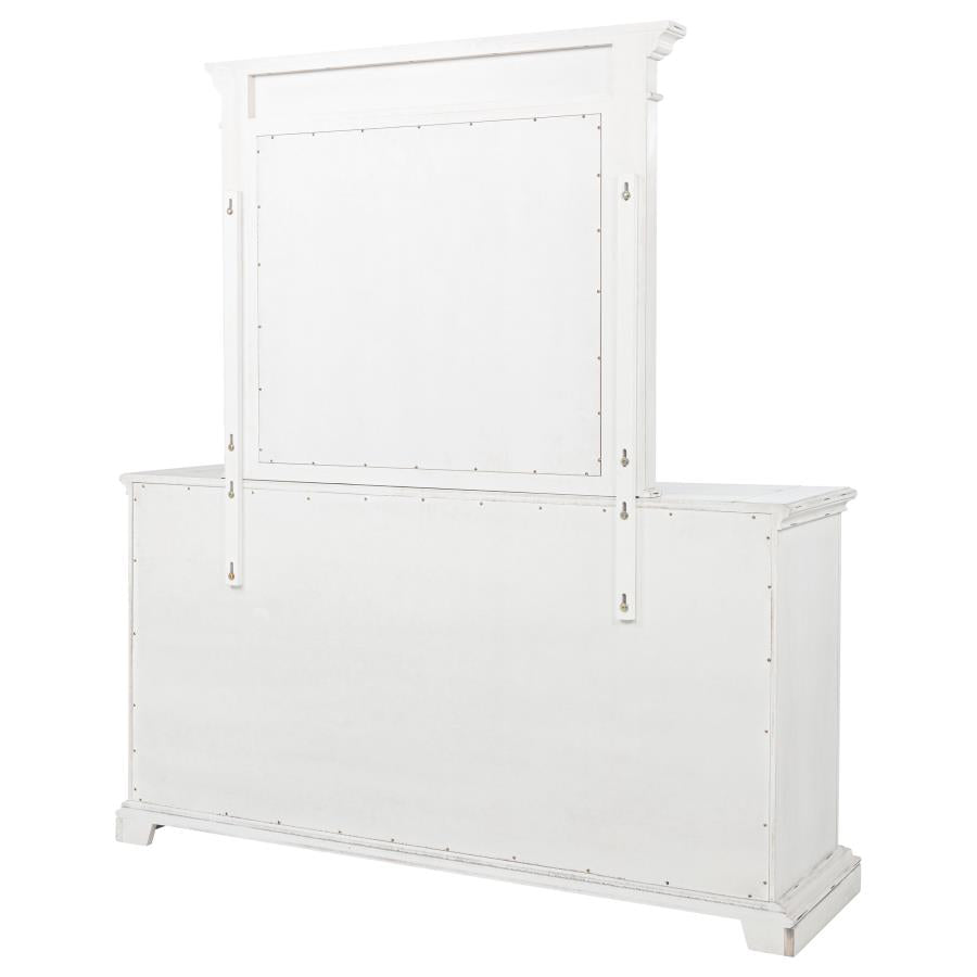 Mckinney 6-Drawer Bedroom Dresser With Mirror Vintage White