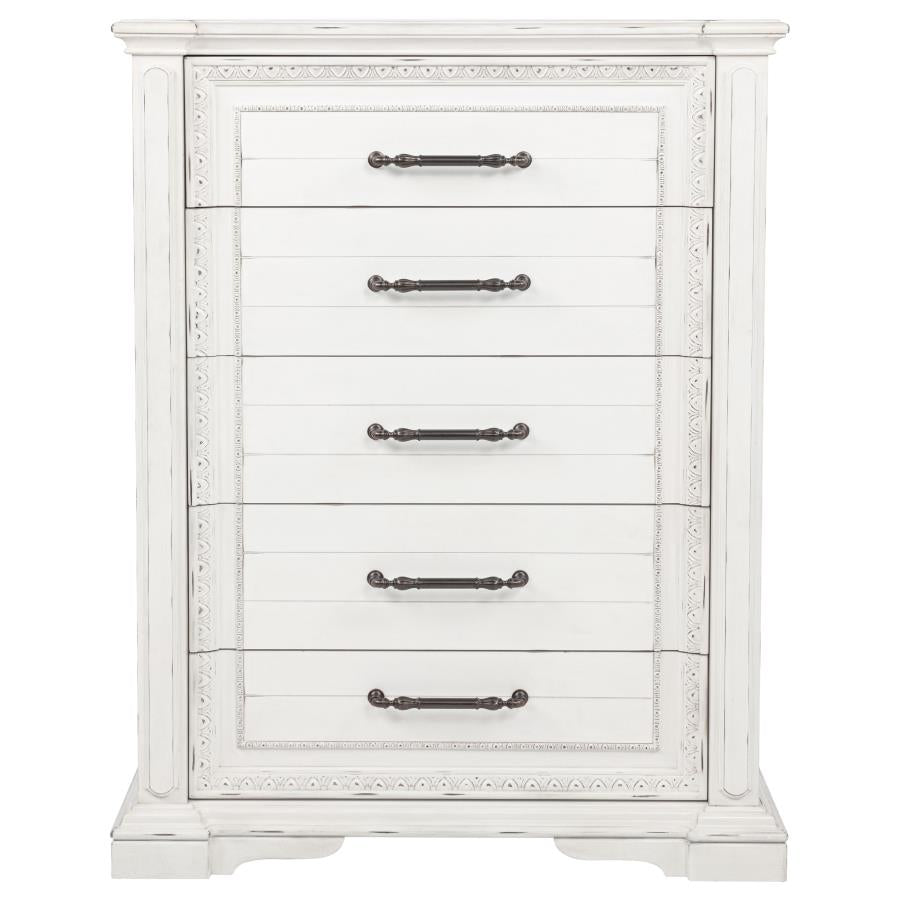 Mckinney 5-Drawer Bedroom Chest Of Drawers Vintage White