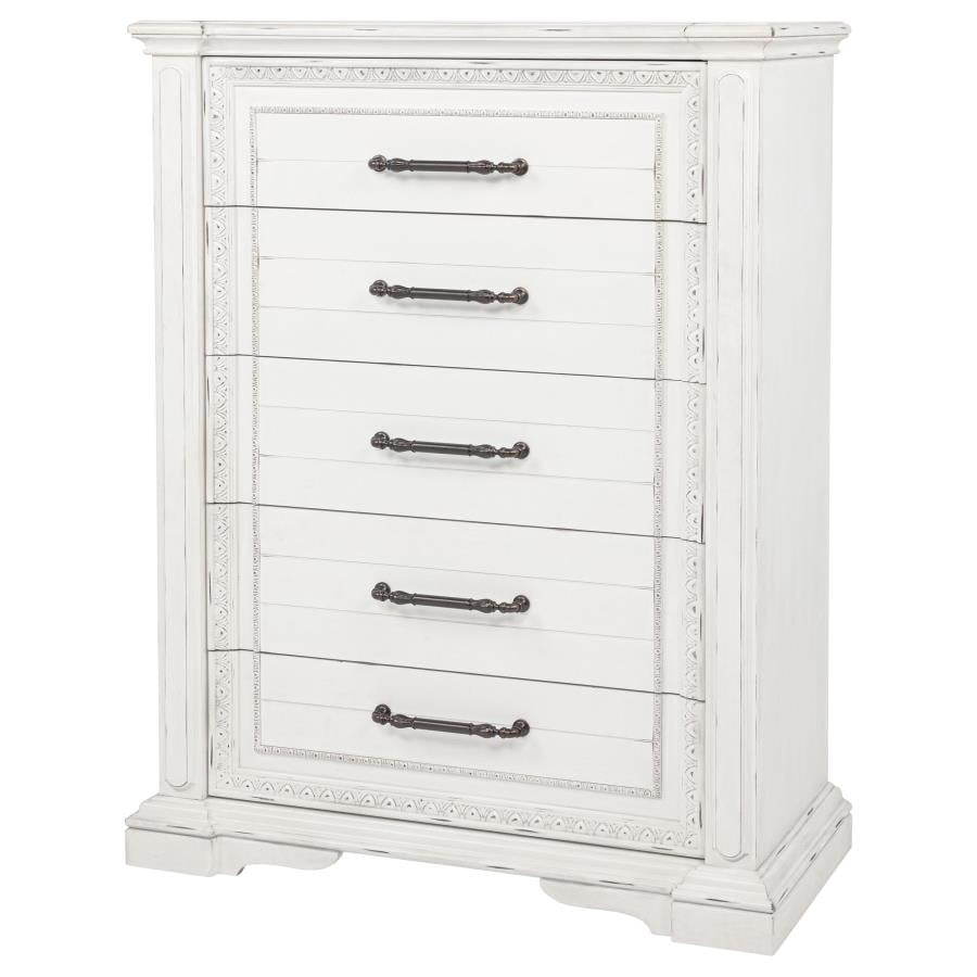 Mckinney 5-Drawer Bedroom Chest Of Drawers Vintage White
