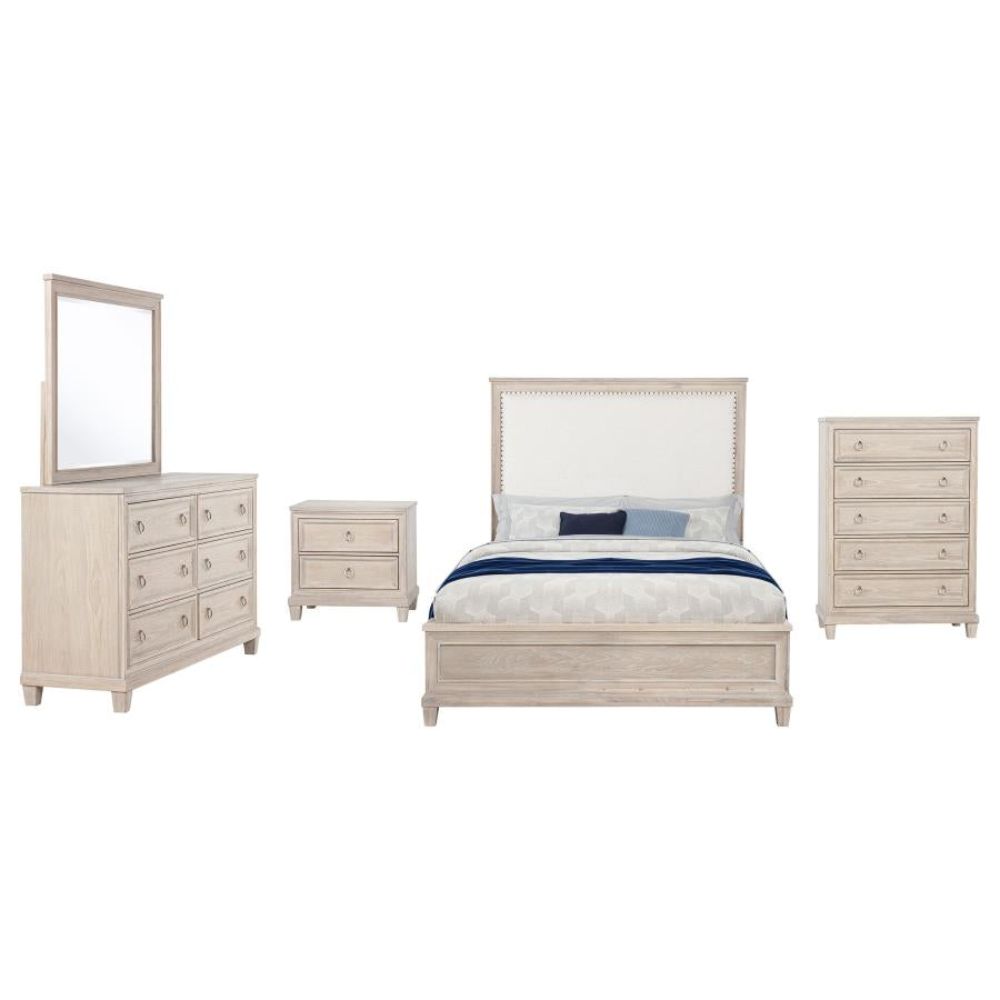 Pembroke 5-Piece Eastern King Bedroom Set Washed Oak