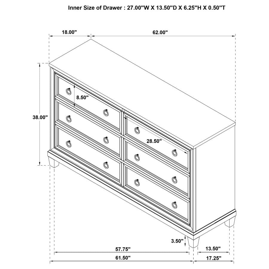 Pembroke 5-Piece Eastern King Bedroom Set Washed Oak