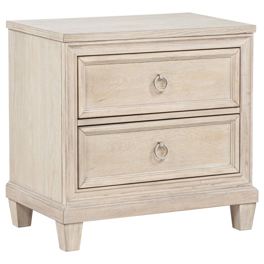 Pembroke 2-Drawer Nightstand Bedside Table Washed Oak