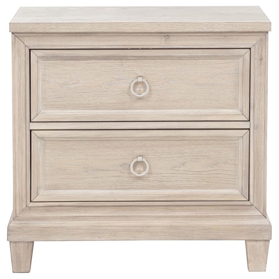 Pembroke 2-Drawer Nightstand Bedside Table Washed Oak