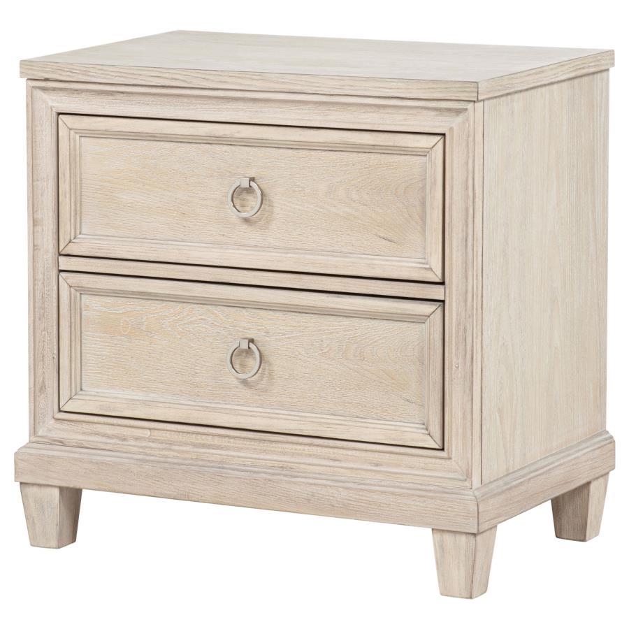 Pembroke 2-Drawer Nightstand Bedside Table Washed Oak