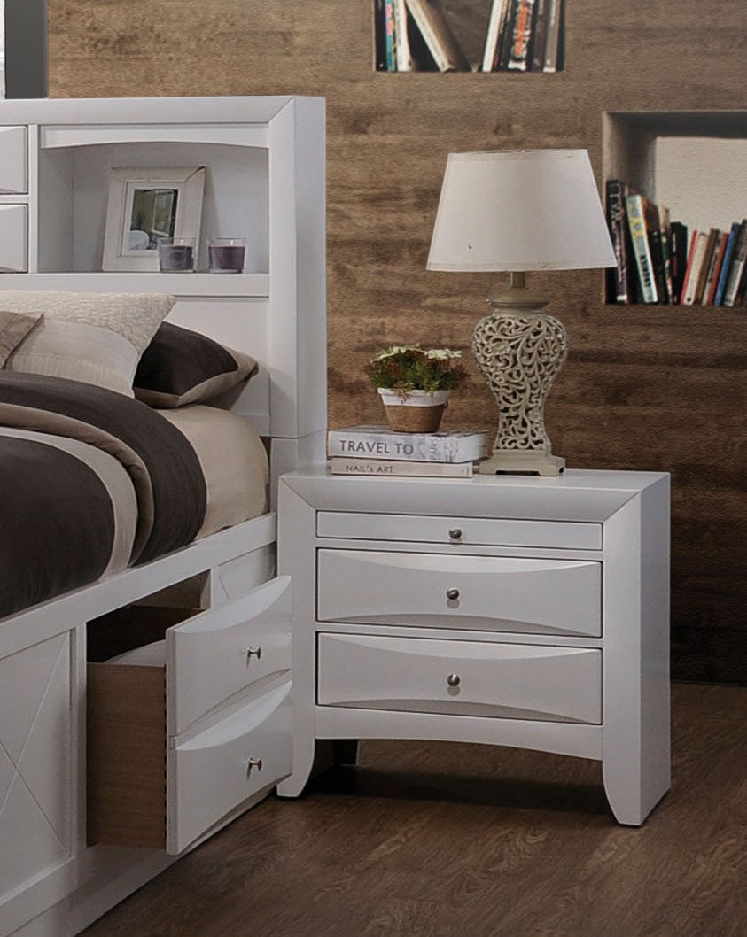 Ireland White Nightstand - ATL FURNITURE