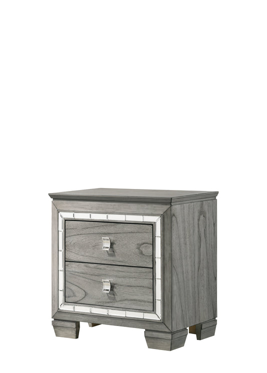 Antares Light Gray Oak Nightstand - ATL FURNITURE