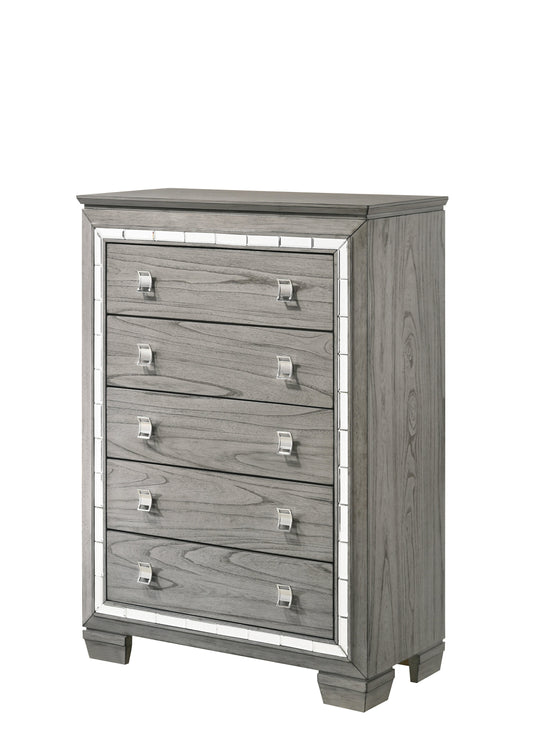 Antares Light Gray Oak Chest - ATL FURNITURE