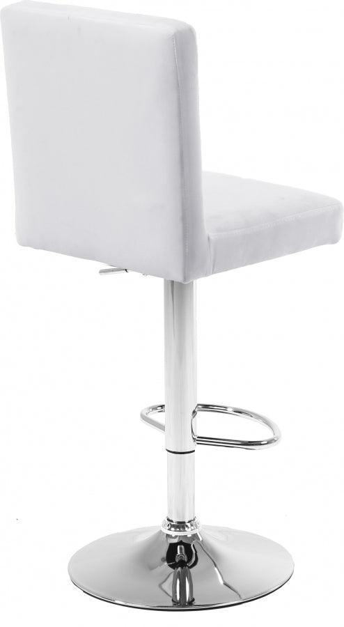 Meridian Furniture - Joel Velvet Adjustable Bar, Counter Stool In White (Set Of 2) - 710White - ATL FURNITURE