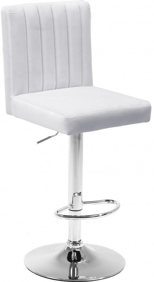 Meridian Furniture - Joel Velvet Adjustable Bar, Counter Stool In White (Set Of 2) - 710White - ATL FURNITURE