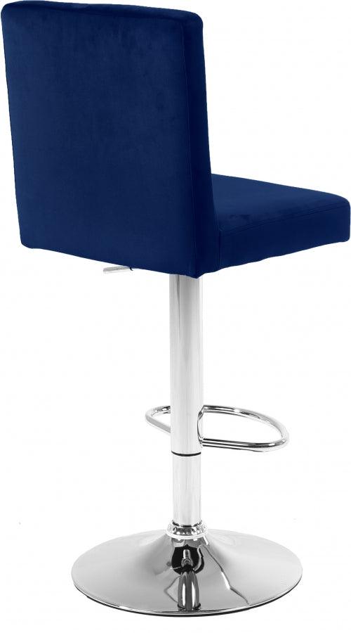 Meridian Furniture - Joel Velvet Adjustable Bar, Counter Stool In Navy (Set Of 2) - 710Navy - ATL FURNITURE