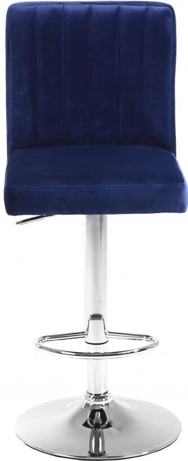 Meridian Furniture - Joel Velvet Adjustable Bar, Counter Stool In Navy (Set Of 2) - 710Navy - ATL FURNITURE