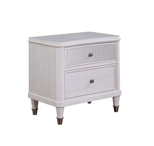 Celestia Off White Nightstand (Reeded Top Drw) - ATL FURNITURE