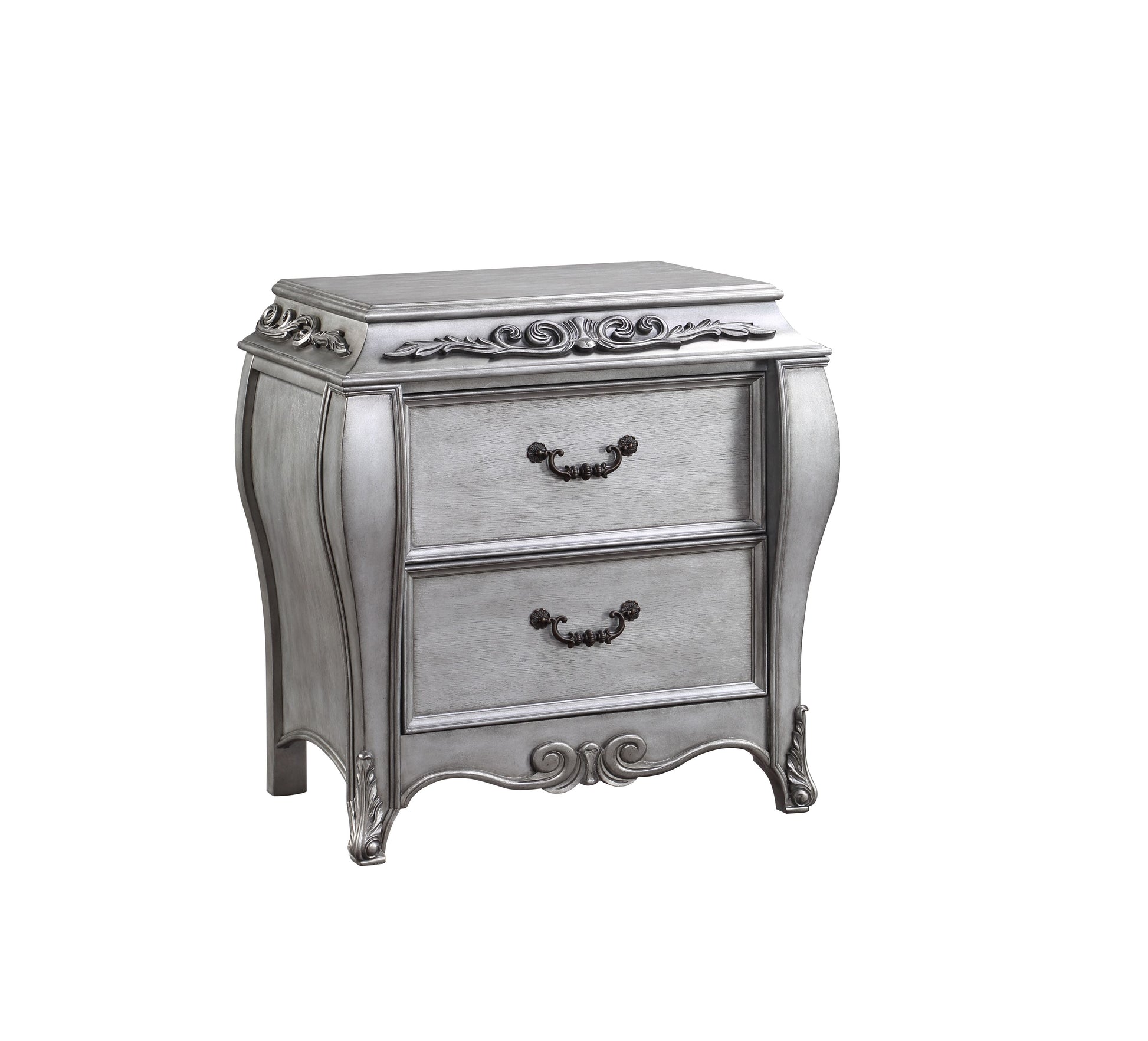 Leonora Vintage Platinum Nightstand - ATL FURNITURE